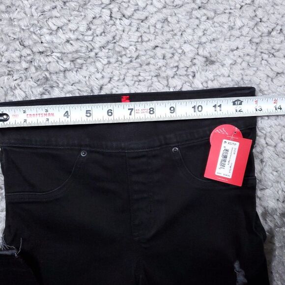 Spanx Vintage Distressed Ankle Skinny Jeans Black Pull On Denim Legging Size XS - Picture 8 of 12